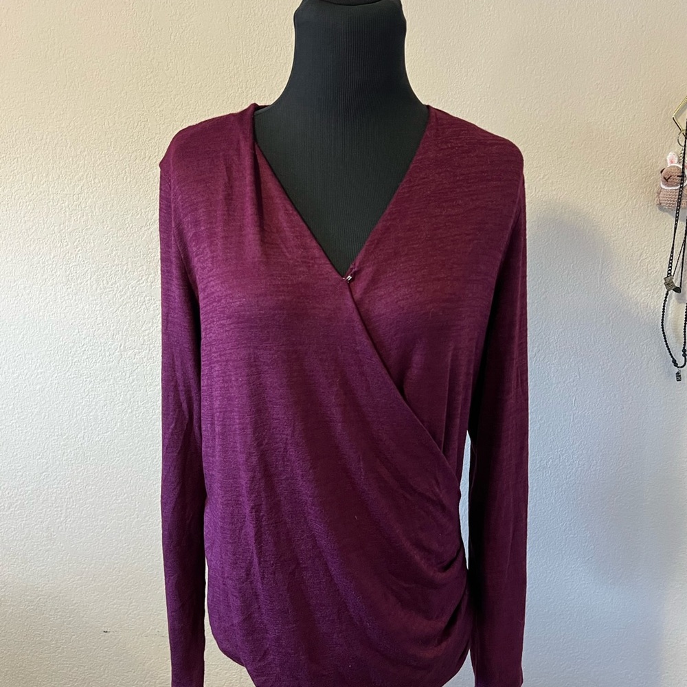 Banana Republic Deep Purple Wrap Top